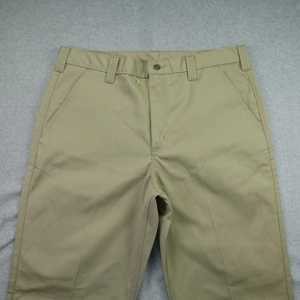 Carhartt Pants Mens 38x32 Khaki Relaxed Fit Twill Blended Work